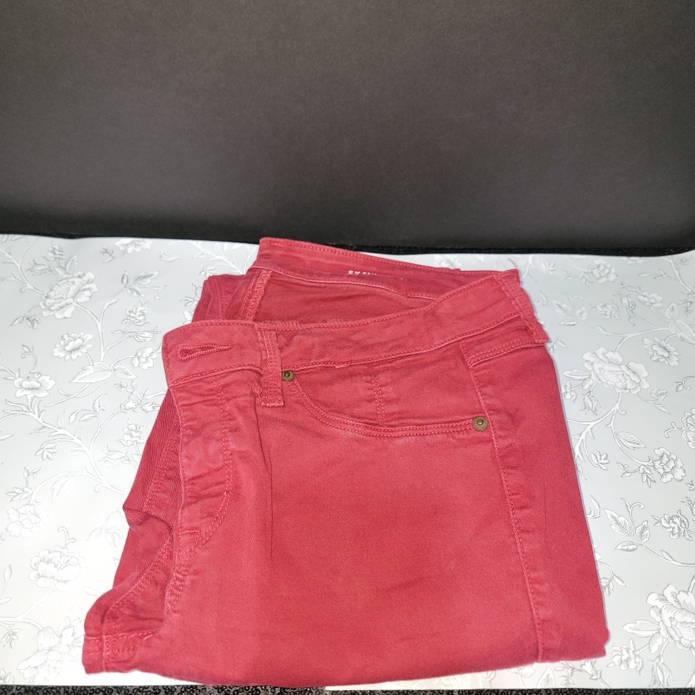 Gray Saks Fifth Avenue Women's 30 Skinny Jeans Red Denims